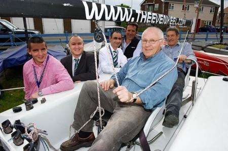 From left, Chris Riley (Swale Healting), Stephen Innis (AmicusHorizon), Matt Hobbs (Swale Heating), David Rutter (Even Keel), Stan Hampshire and Tim Bell (Isle of Sheerness Sailing Club)