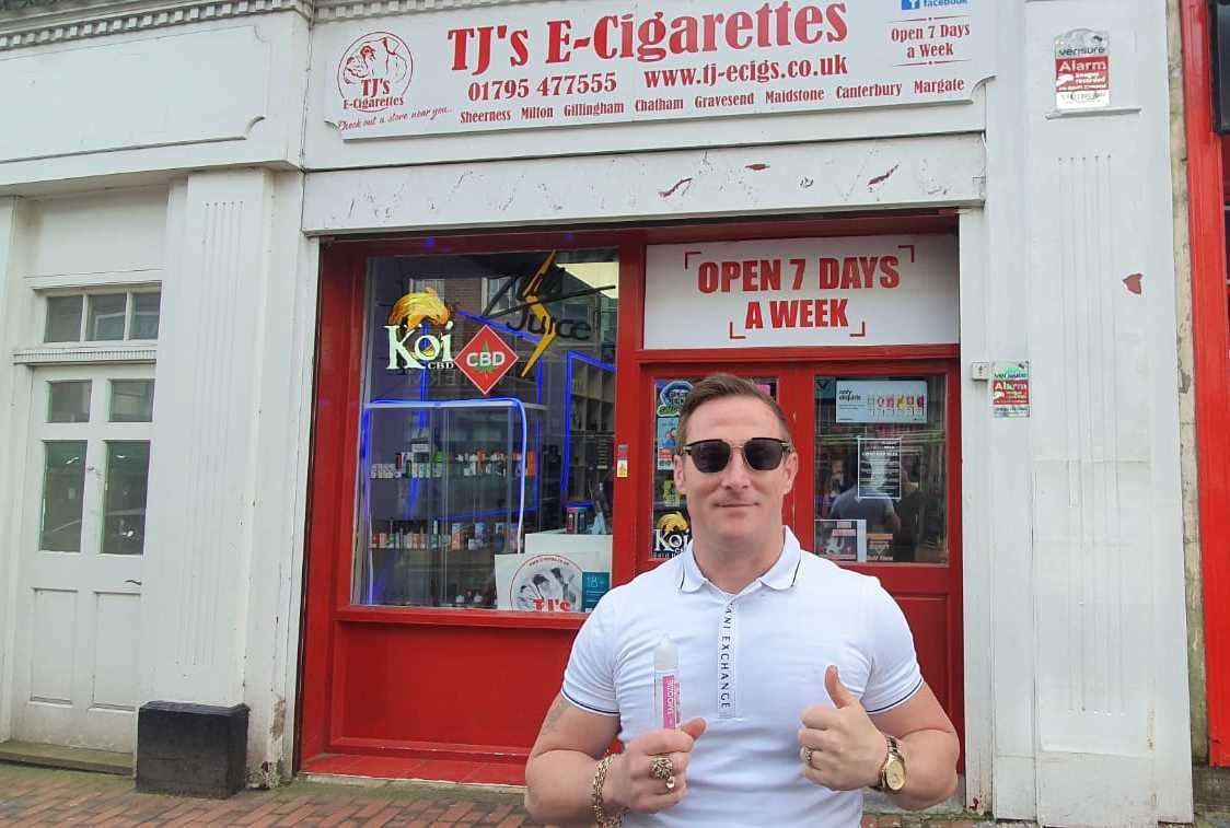 Sittingbourne entrepreneur Terry Utting outside TJ's E-cigarettes