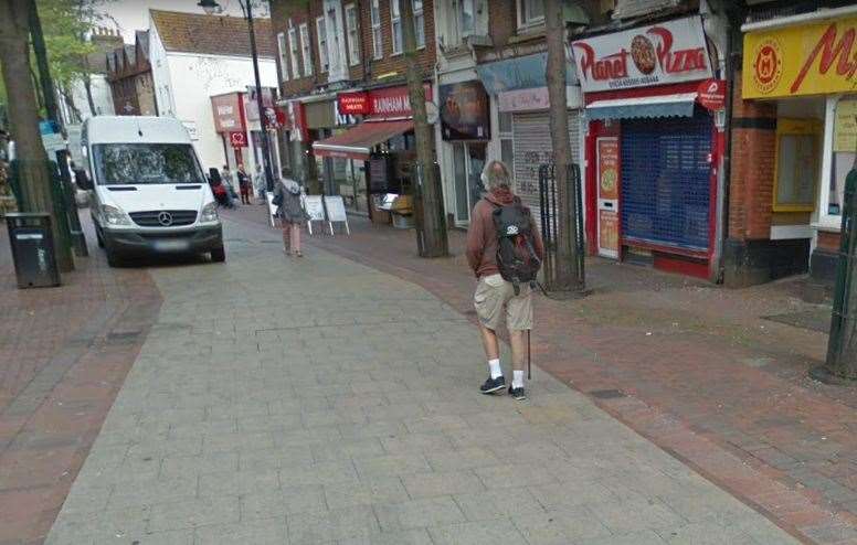 Chatham High Street where the man was left unconscious. Picture: Google Earth