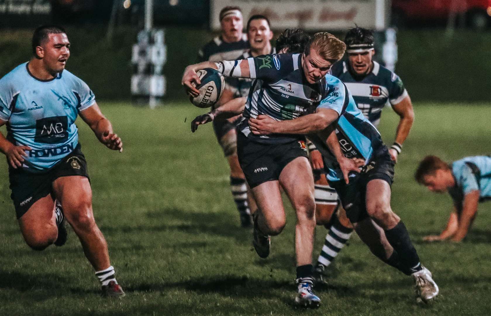 Andrew Cooke on the charge for Gravesend against Sutton & Epsom. Picture: JP_PhotographerUK