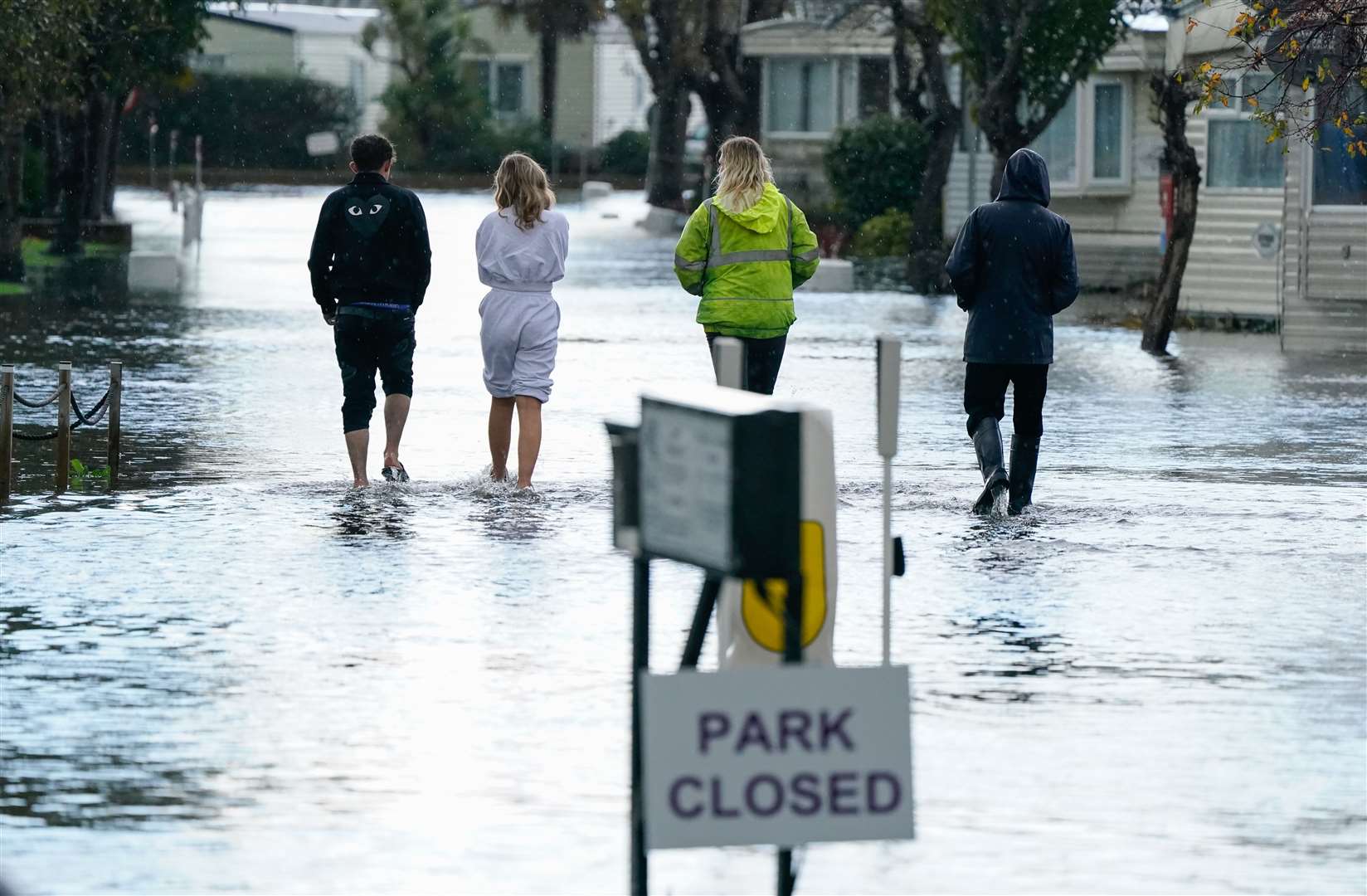 Floodwater in Bognor Regis (Andrew Matthews/PA)