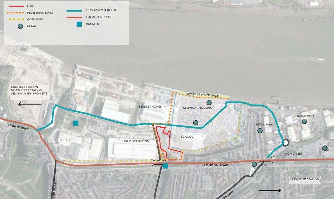 The site of the new Northfleet Embankment East development in Gravesend