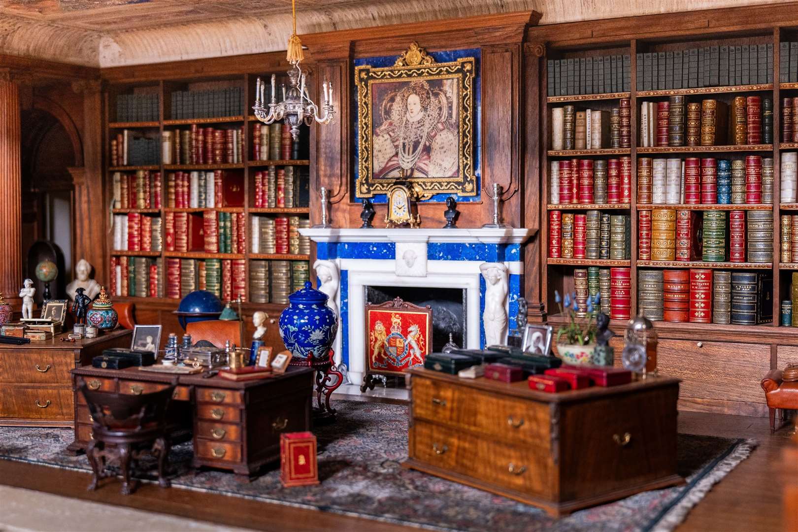 The library is filled with tiny books written by famous authors (King Charles III/Royal Collection Trust/PA)