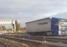 A lorry and a van have crashed on the M2