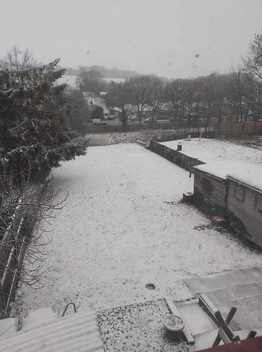 Emma Edwards shared this picture on our Facebook page of the snow in Barham
