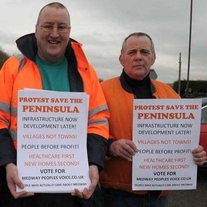 Chris Spalding (left) with the late Cllr Mick Pendergast