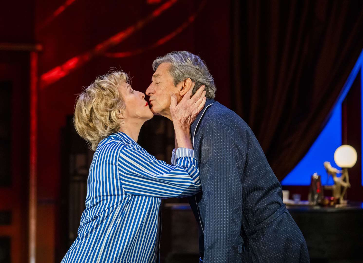 Patricia Hodge and Nigel Havers get up close and personal in Private Lives at the Marlowe Picture: Tristram Kenton