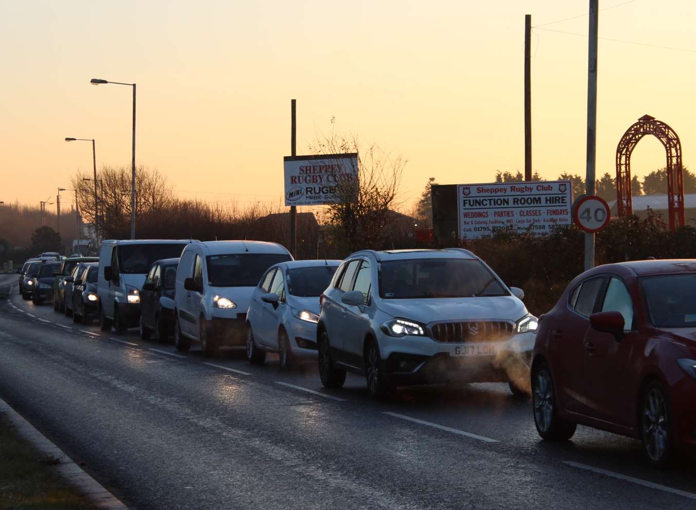 Queues were stretching back past Sheppey Rugby Club and towards Scocles Road