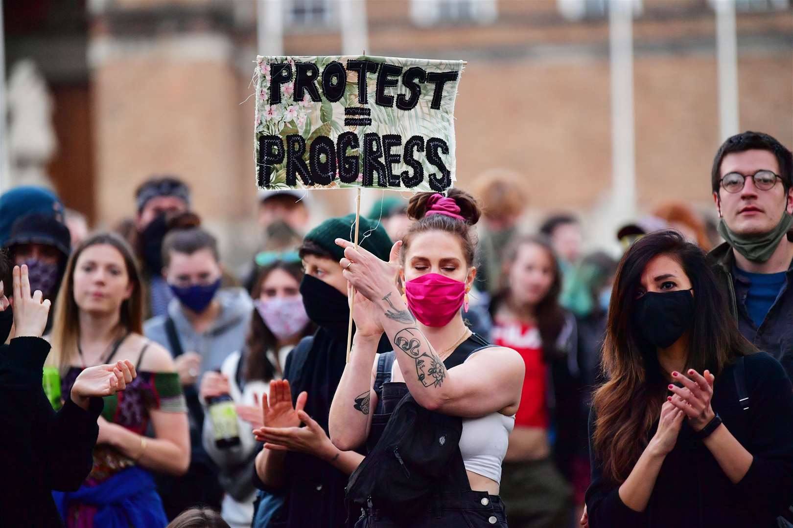 Kill The Bill protesters in Bristol (Ben Birchall/PA)