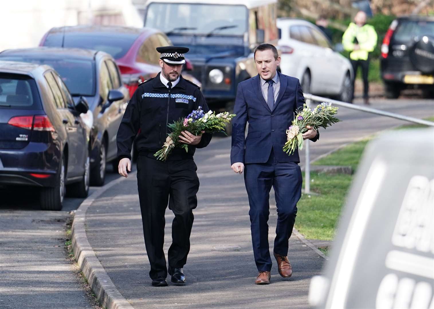 Sussex Police Chief Superintendent James Collis and Metropolitan Police Detective Superintendent Lewis Basford (Jordan Pettitt/PA)