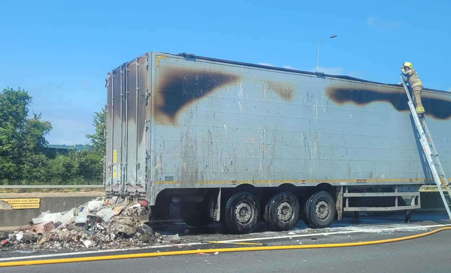 The lorry fire caused major delays for motorists