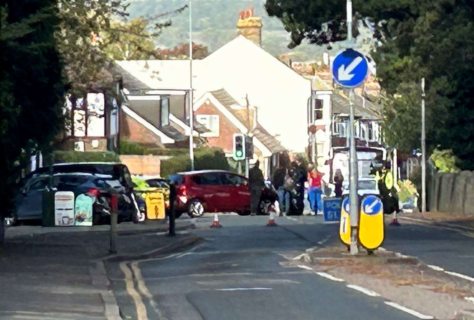 Emergency services at the crash in Maidstone Road, Rochester