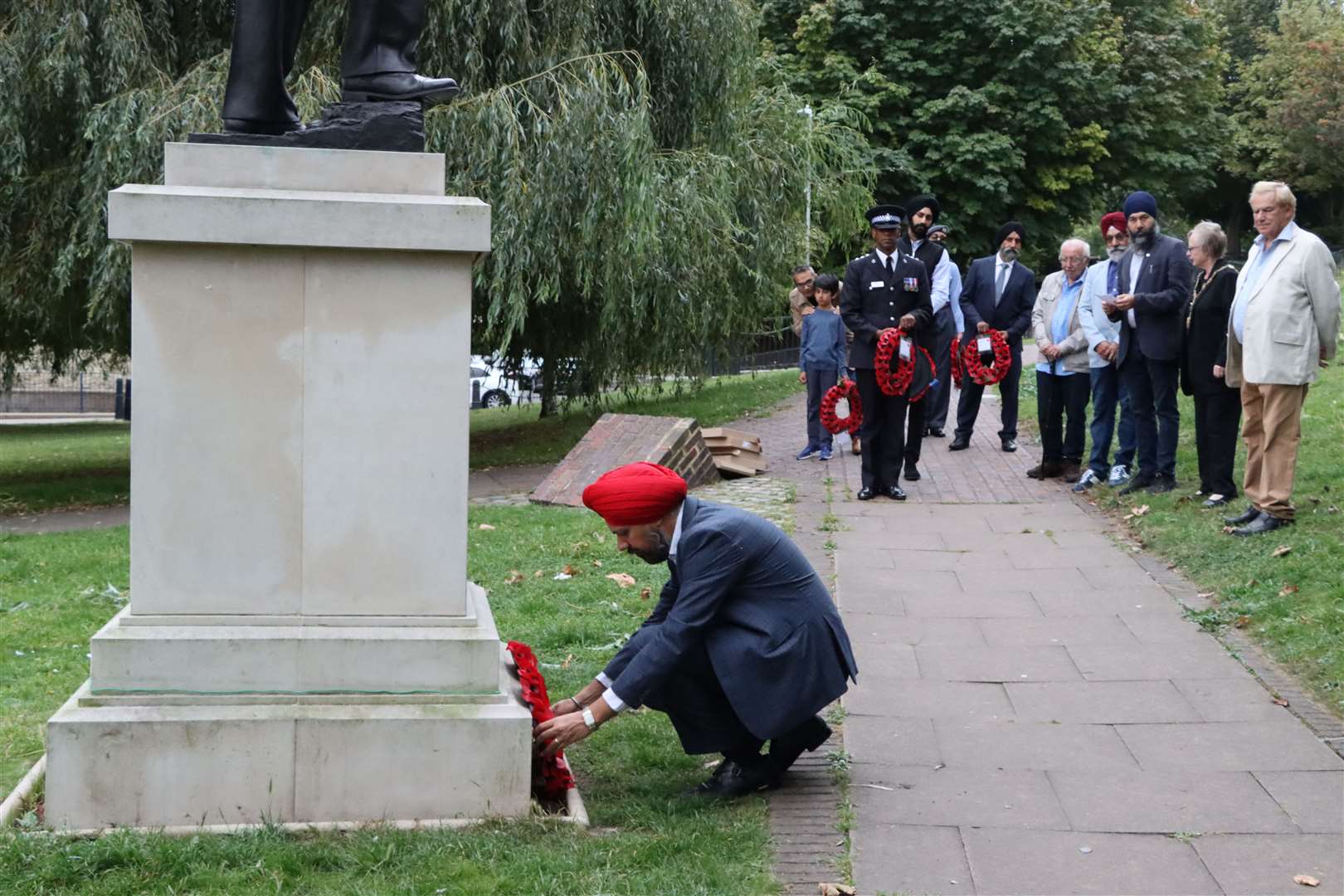 Tanmanjeet Singh Dhesi MP laid a wreath. Picture: Jagdev Singh Virdee