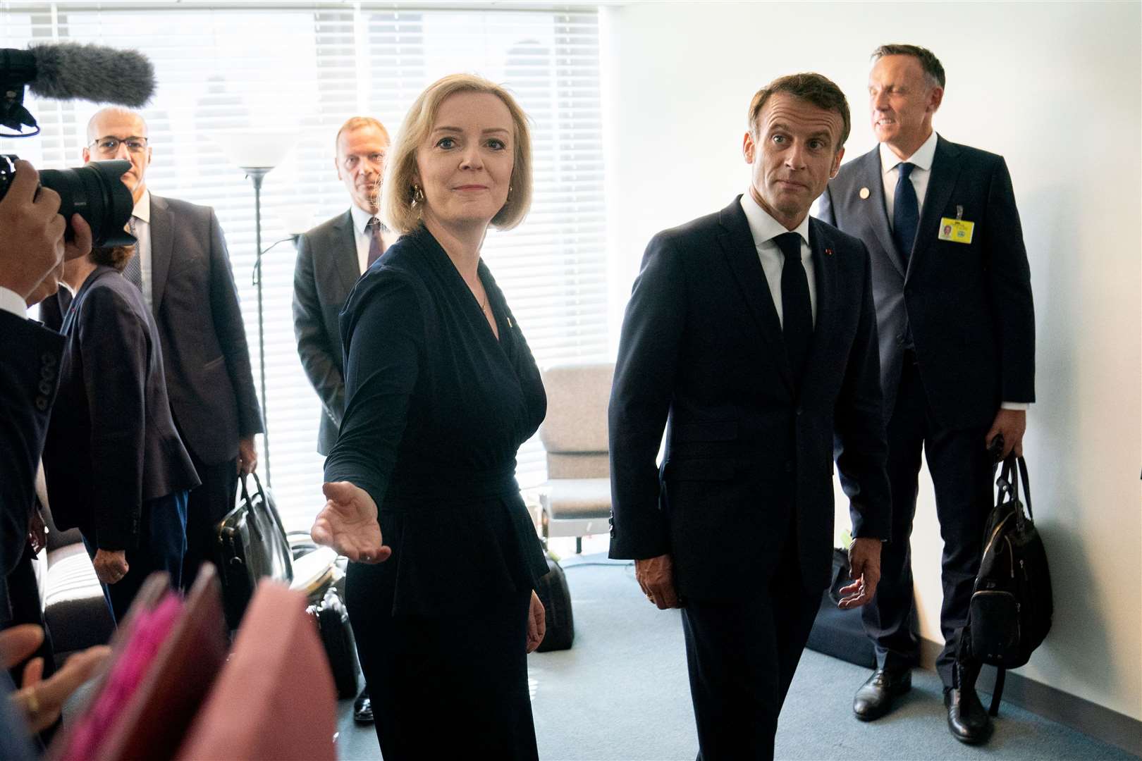 Liz Truss met with French president Emmanuel Macron at the UN headquarters in New York last month (Stefan Rousseau/PA)