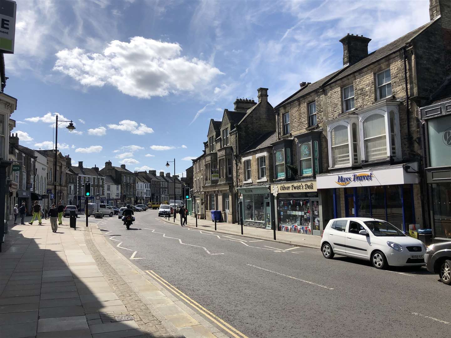 The main street of Barnard Castle town, where witnesses report seeing Mr Cummings and his family walking on April 12, his wife’s birthday (Tom Wilkinson/PA)