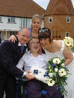 Phillippa Saunders and David Farrant, with Phillippa's son Daniel Warren, 12, and daughter Zoe. Picture: MIKE SMITH