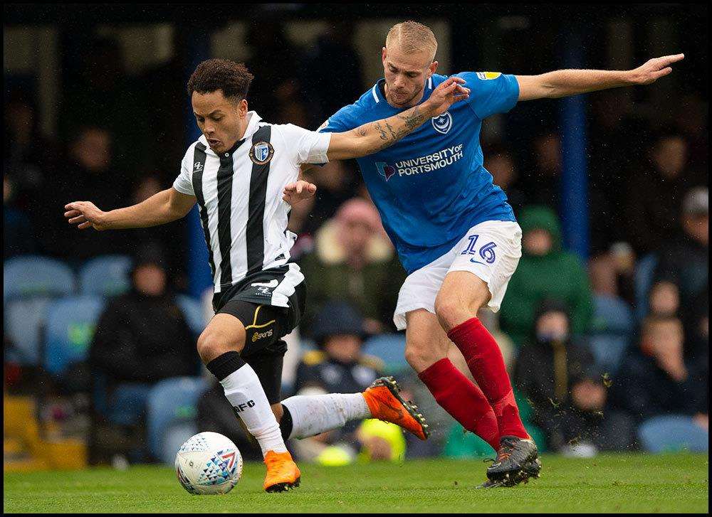 Portsmouth v Gillingham match action Picture: Ady Kerry (4633464)