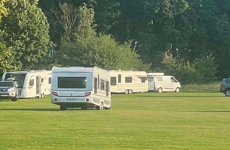 Dozens of caravans pulled up on the popular field. Picture: Olivia Gray