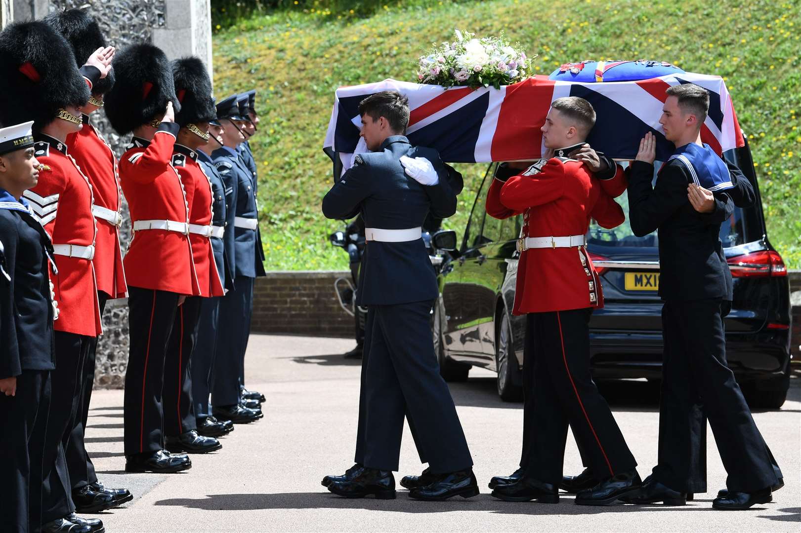 The coffin was then taken to Brighton Crematorium for a private service (Stefan Rousseau/PA)