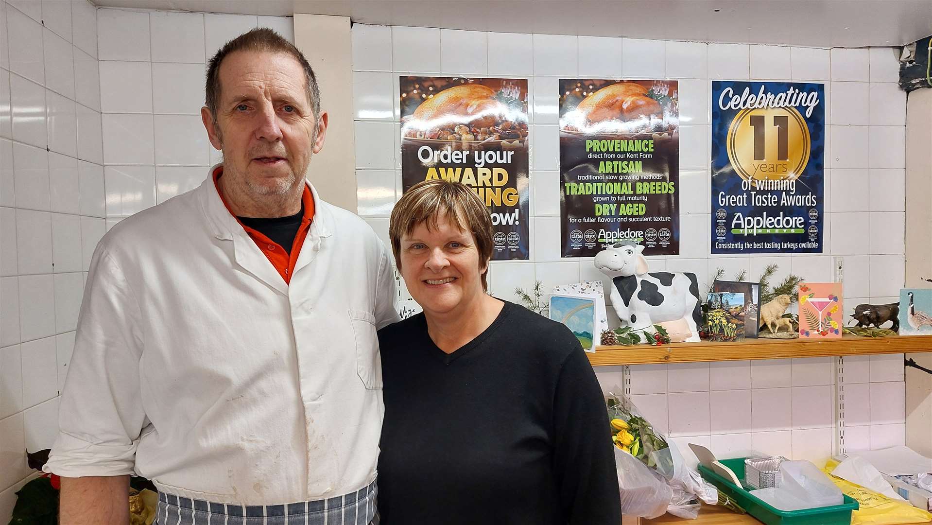 Martyn and Sarah Wakelin, owners of Wye Butchers in Wye, near Ashford, are looking forward to retirement