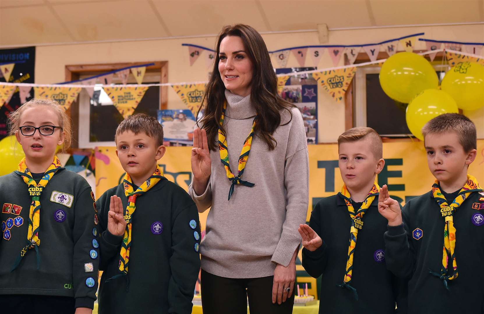 Kate with a Cub Scout Pack in North Wootton in 2016 (Ben Stansall/PA)