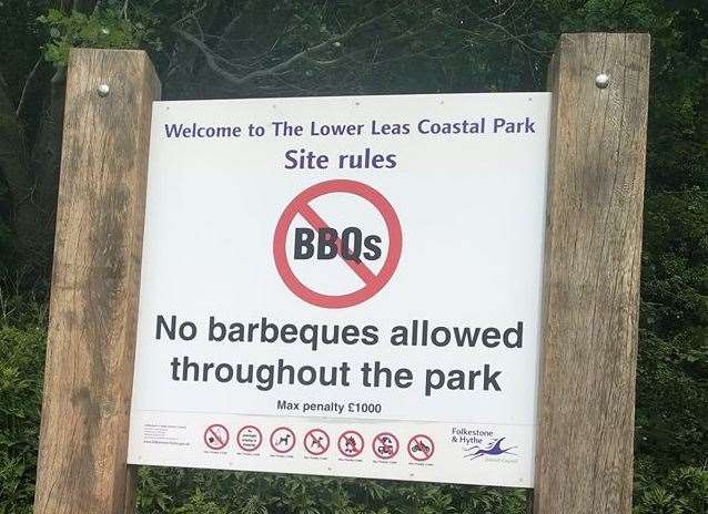 Barbecues were banned at the Lower Leas Coastal Park, Folkestone, in 2020. Picture: Cllr Tim Prater