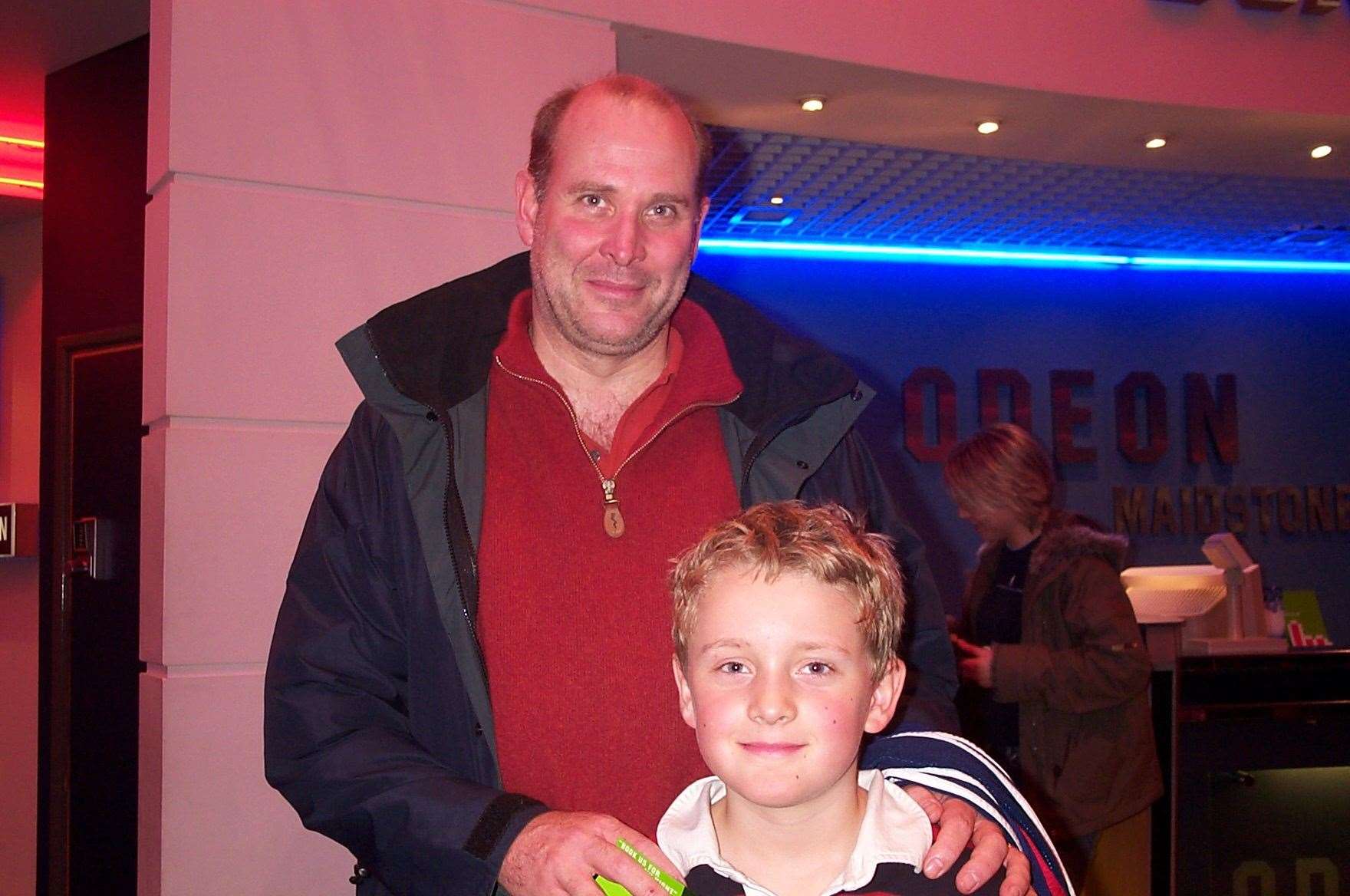 Howard, 9, and Christopher Blair-Myers, 50, at one of the premieres of Harry Potter at Odeon cinema in Lockmeadow