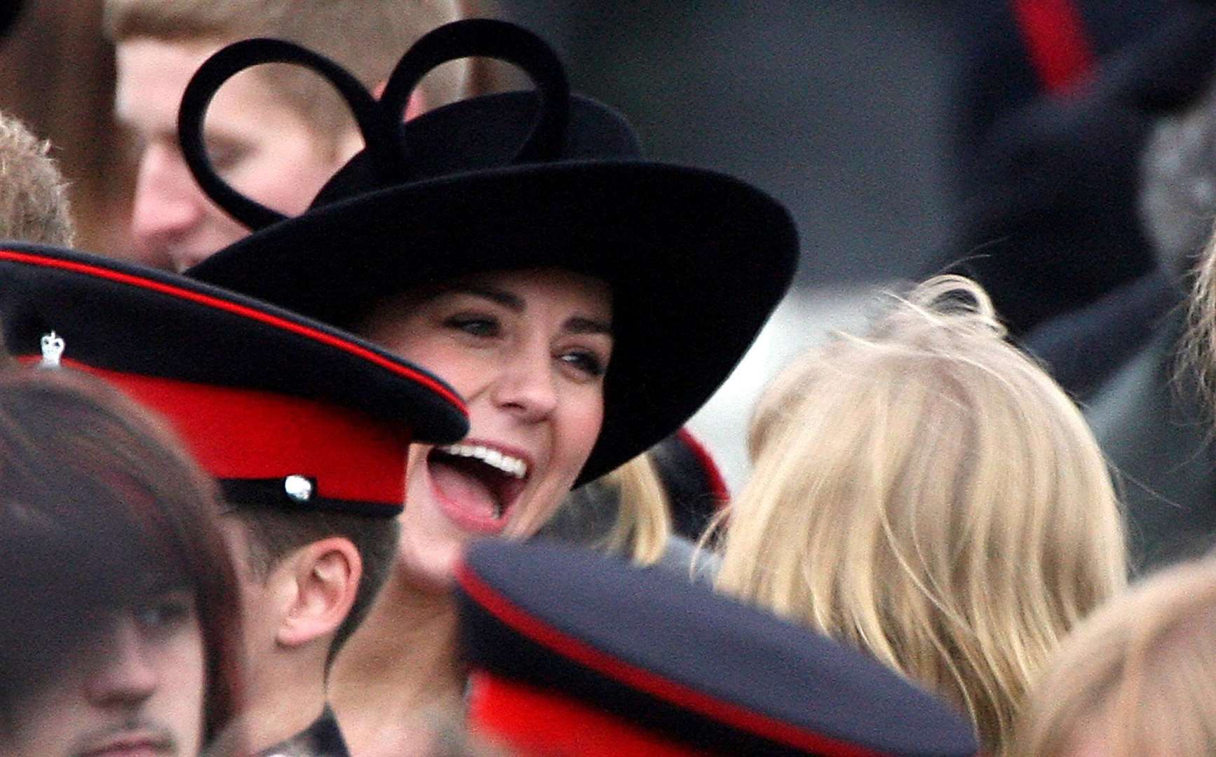 Kate Middleton watching William at the Royal Military College, Sandhurst in 2006 (Lewis Whyld/PA)