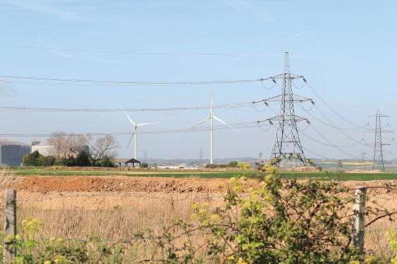 An impression of the wind turbines planned for Grain