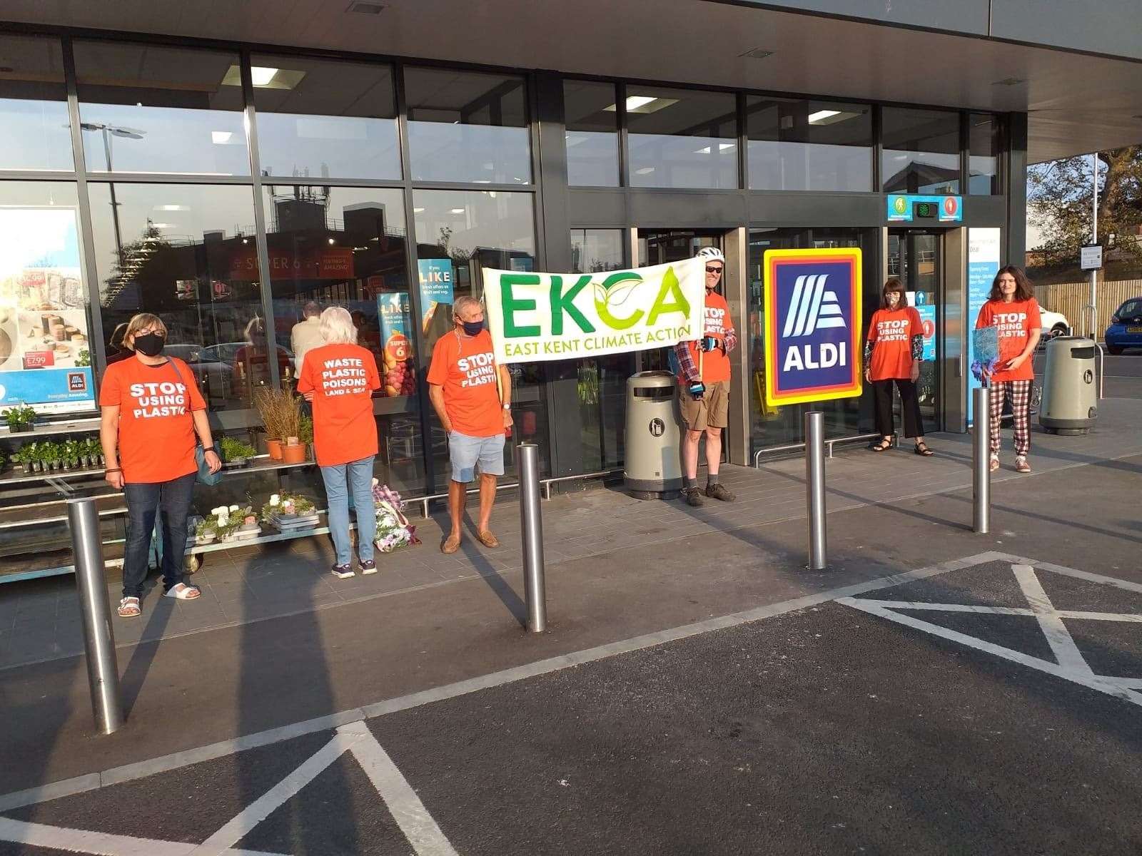 The group protested outside Aldi in West Street Picture: Helen O'Brien