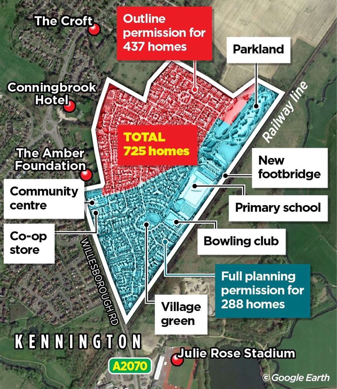 How the 'Large Burton' development in Kennington is set to be laid out