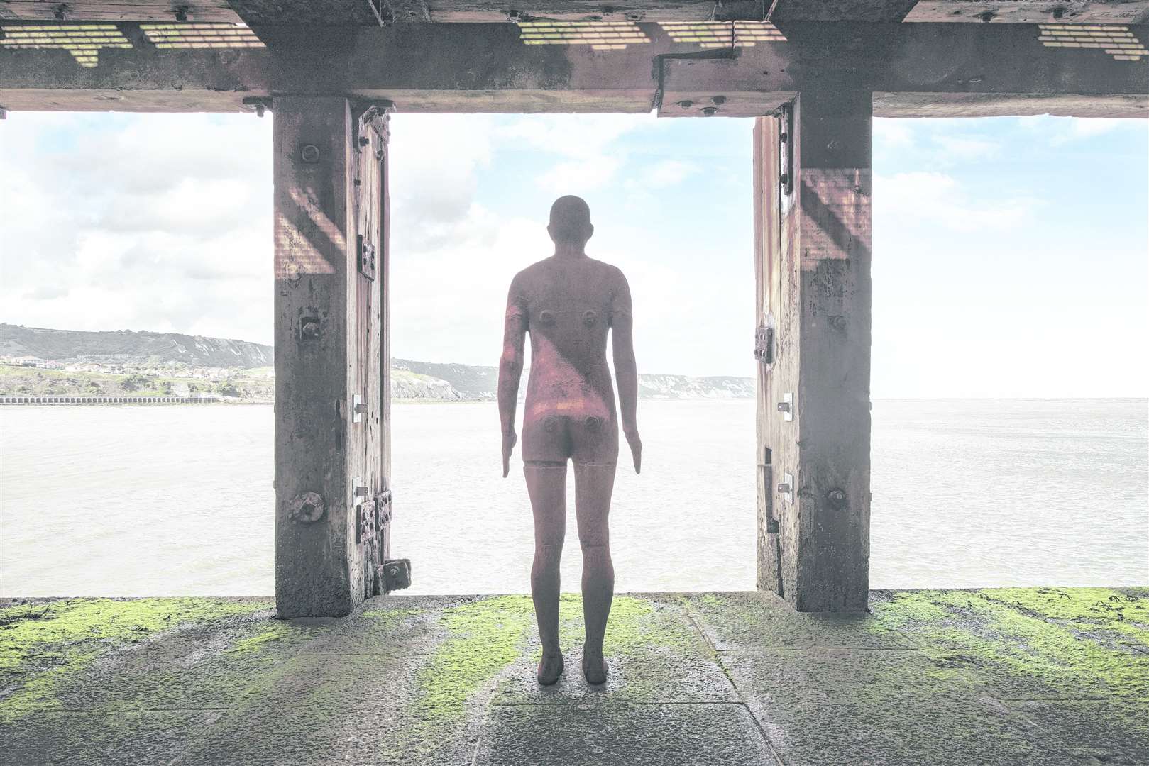 Antony Gormley's statue in Folkestone's Harbour Arm