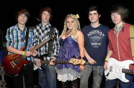 Ashley Nevard, Martin Emmons, Georgina Lambert, Jason Bassant and Marc McCarthy who form the band The Undisputed winners of the Rotary Club of Whitstable Youth Music Competition 'Kings 2011' held at the Kings Hall, Herne Bay on Saturday evening. Picture: Rotary Club of Whitstable