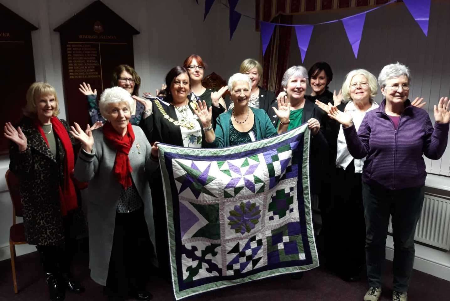 The Dover celebration of International Women's Day with a quilt as a raffle prize. Picture: Dover Town Council
