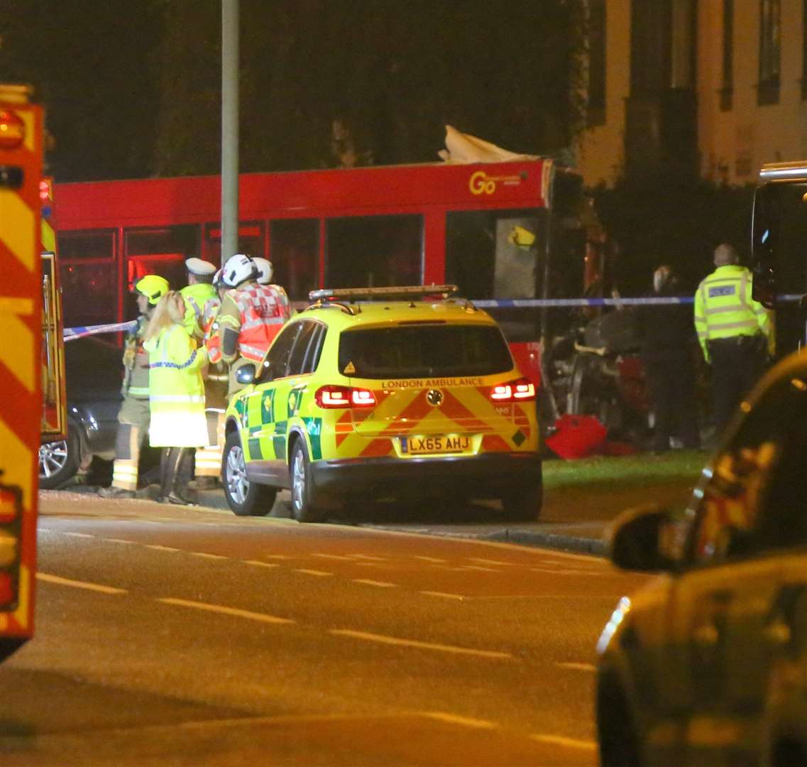 A 60-year-old bus driver was killed in the crash in Orpington where 15 people were also injured, three seriously Photo: UKNIP