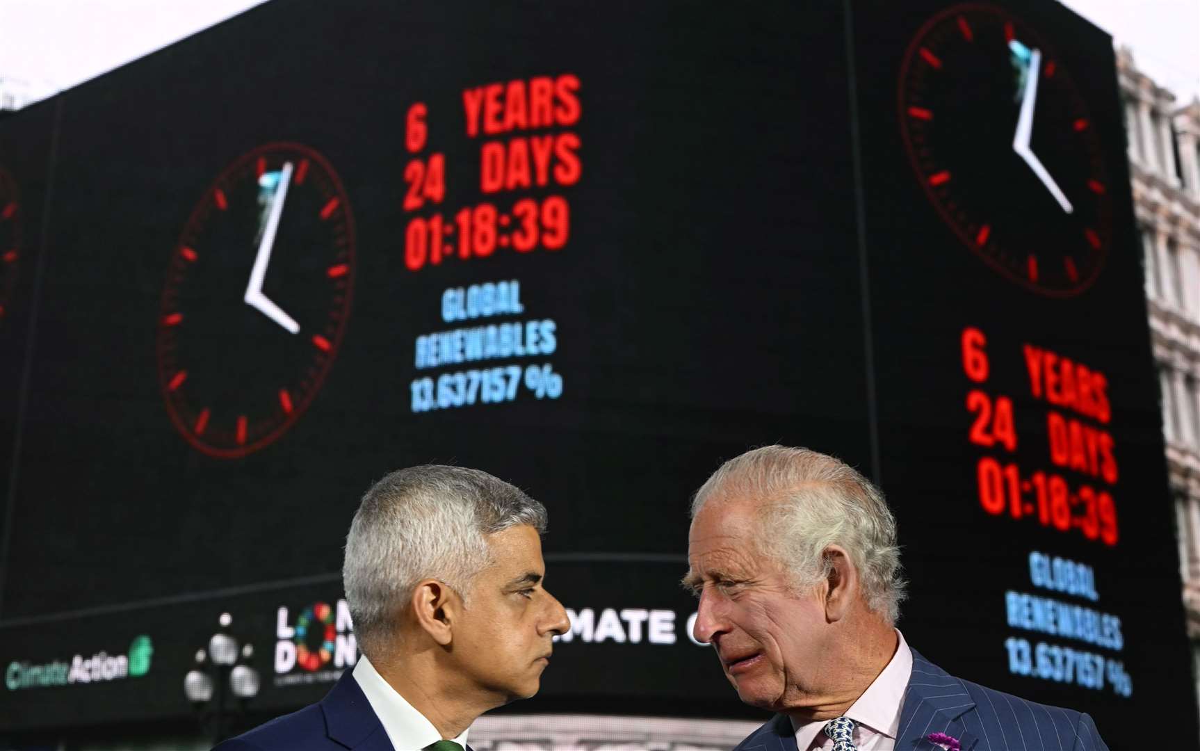 The King and the Mayor of London at the Climate Innovation Forum in London (Justin Tallis/PA)