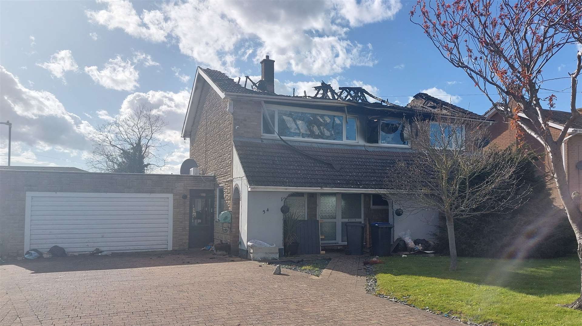 The property in Landon Road, Herne Bay, was gutted by the blaze