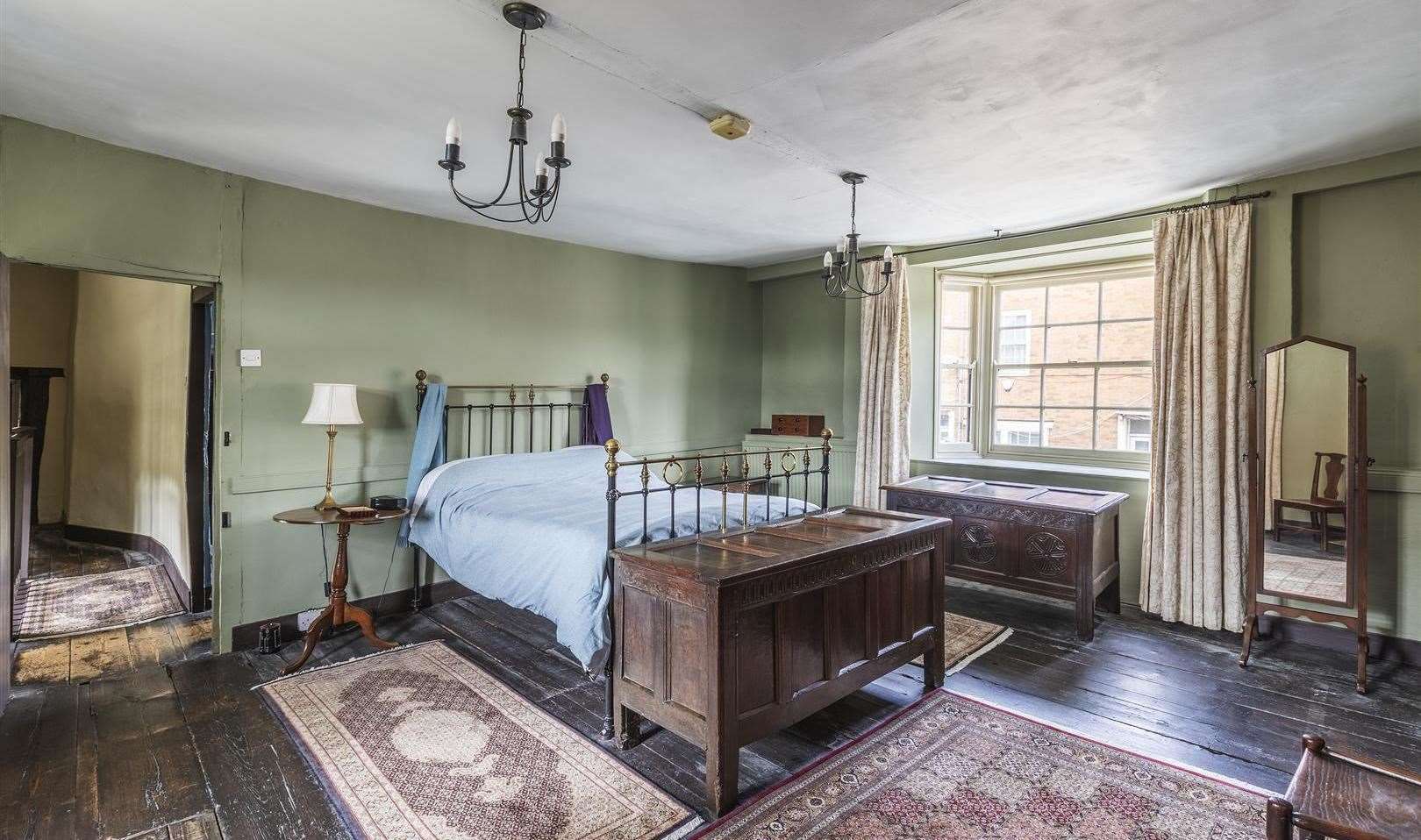 The master bedroom was once the main bedroom of the 17th century inn. Picture: Saxon Shore