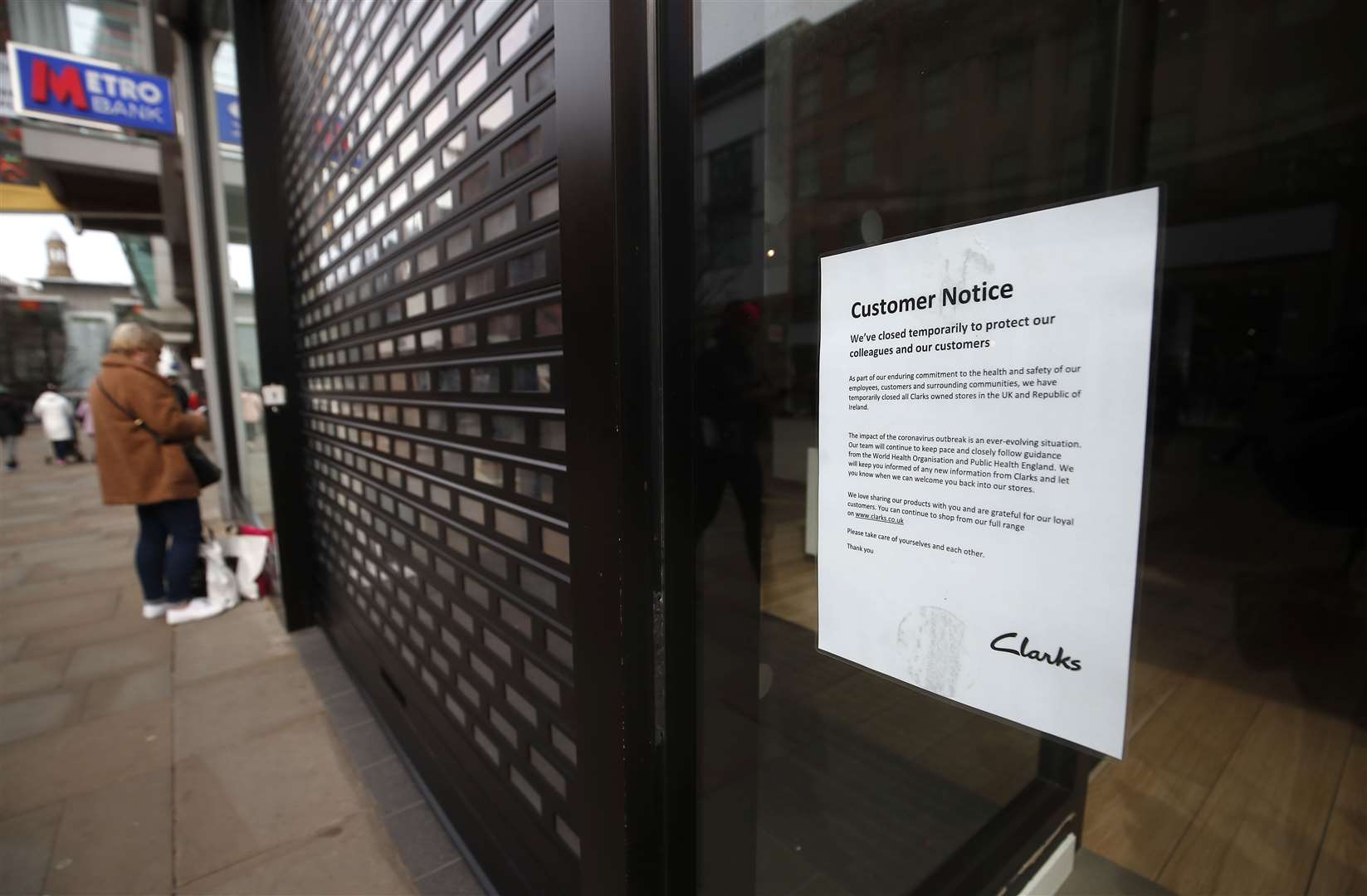 Clarks stores have been closed due to Coronavirus (Martin Rickett/PA)