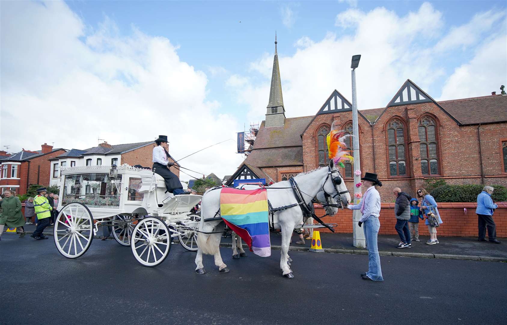 The horse-drawn carriage that carried the coffin of Southport stabbing victim Elsie Dot Stancombe (Peter Byrne/PA)