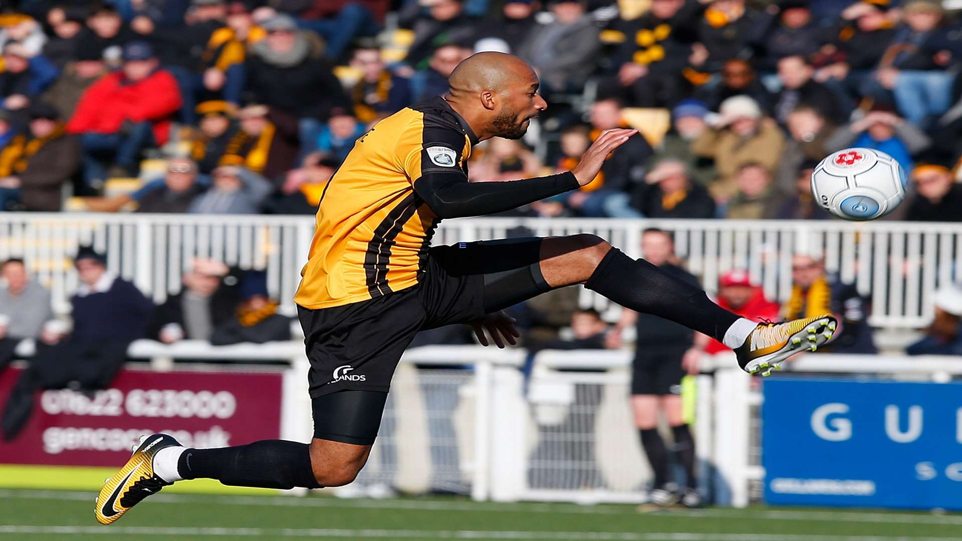 Stones striker Delano Sam-Yorke on the stretch Picture: Andy Jones