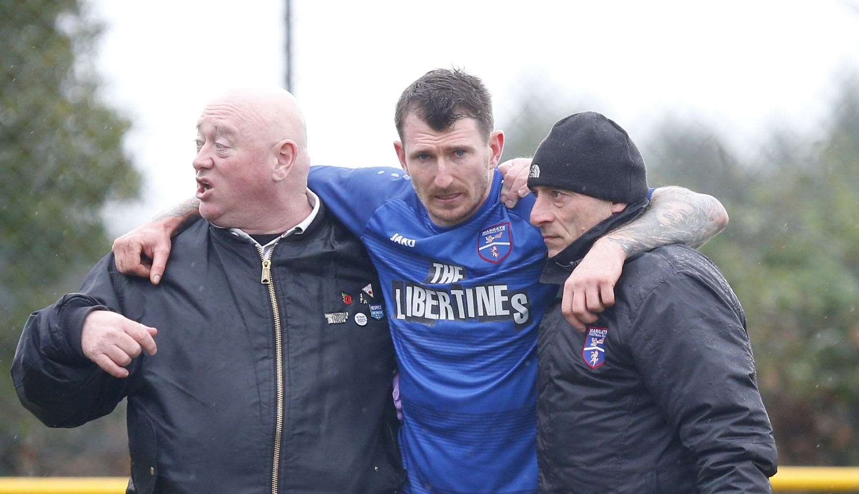 Reece Prestedge, centre, is Margate's new manager. Picture: Andy Jones