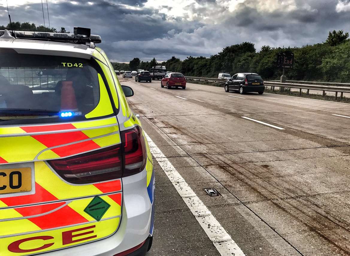 The M20 has been partly shut. Picture: Kent Police's Roads Policing Unit