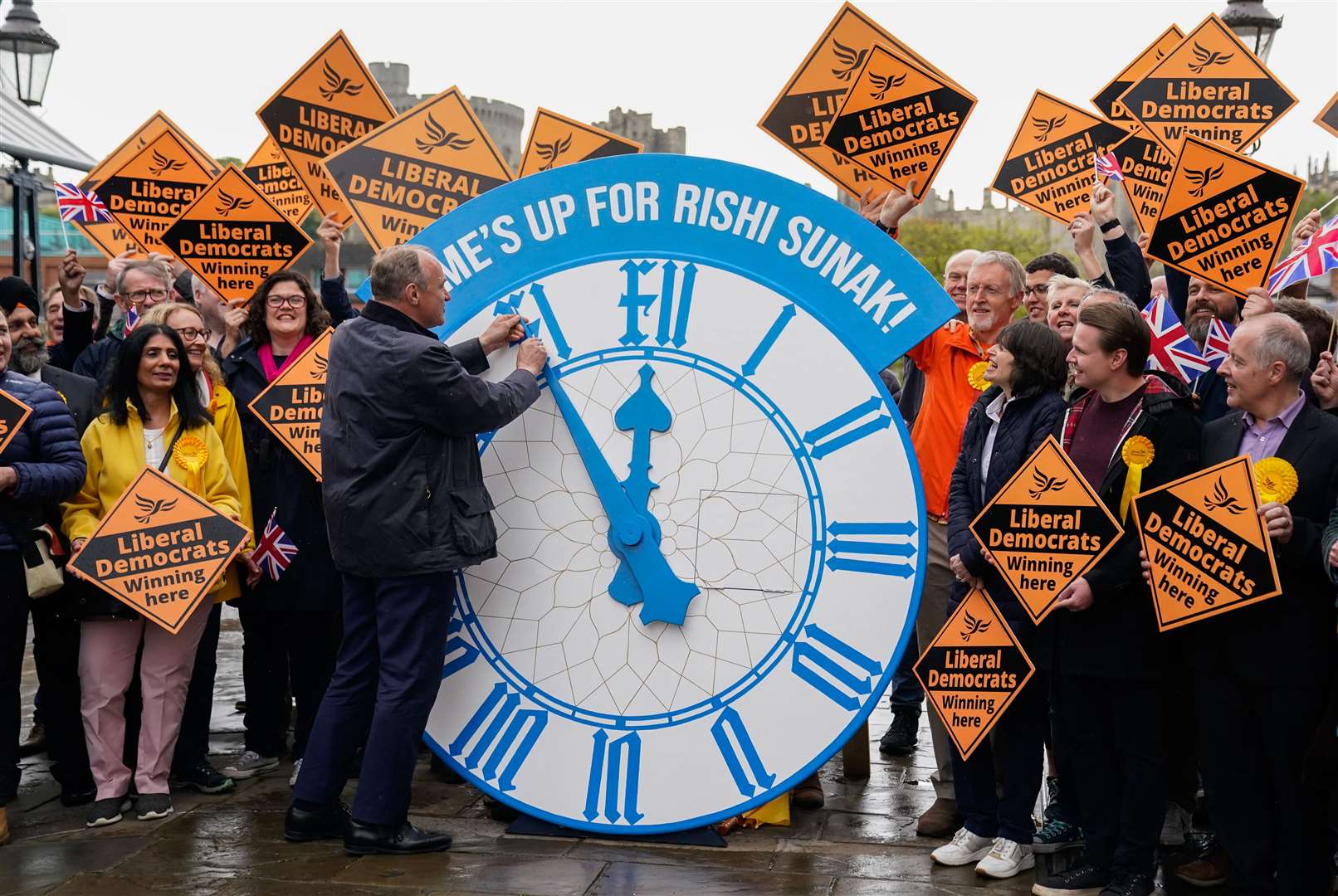 It is believed that Lib Dem leader Sir Ed Davey’s giant clock face will make a reappearance as he closes the party conference (Andrew Matthews/PA)