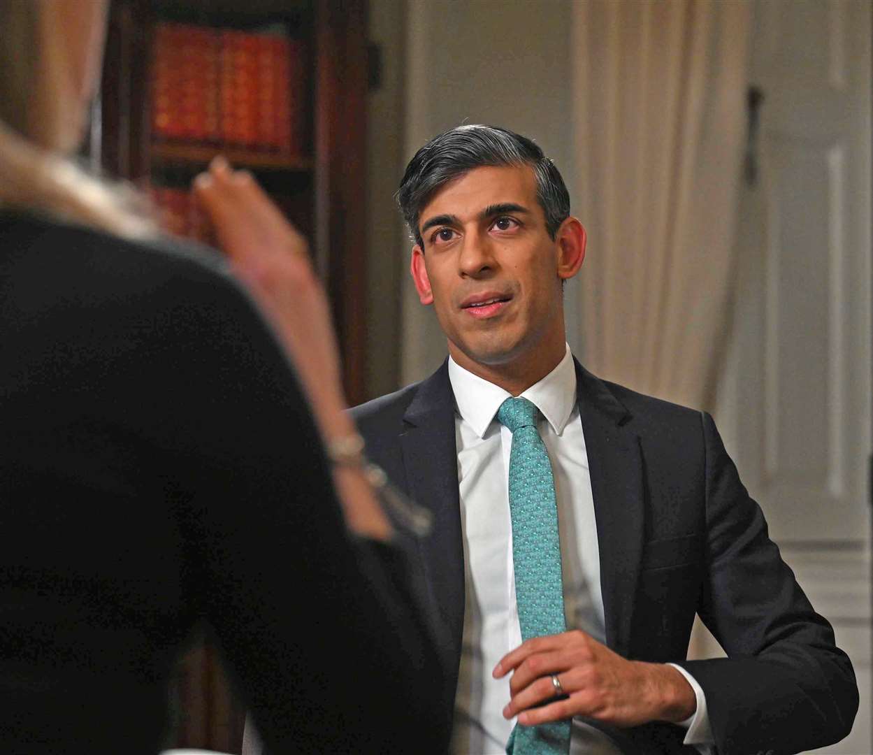 Prime Minister Rishi Sunak appearing on Sunday With Laura Kuenssberg (Jeff Overs/BBC)