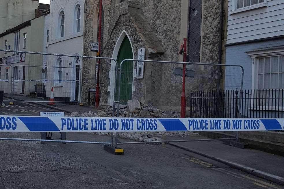 A police cordon at the scene. Picture: @Henry_Brackley