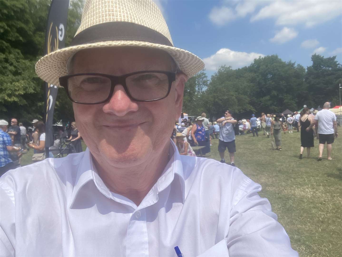 Our man John Nurden in front of one of the vintage buses at the Kent County Show