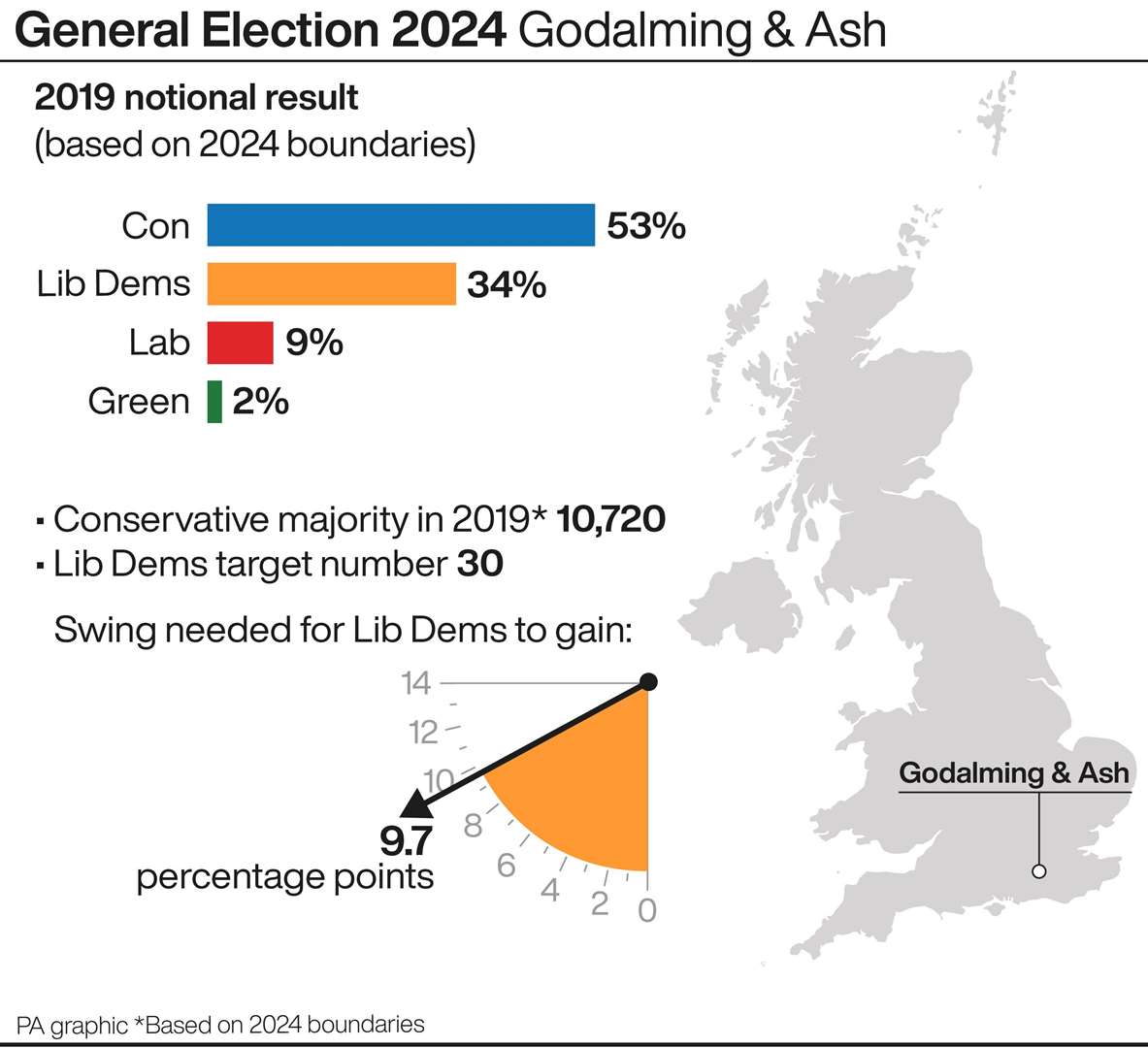 A profile of the Godalming & Ash constituency (PA Graphics)
