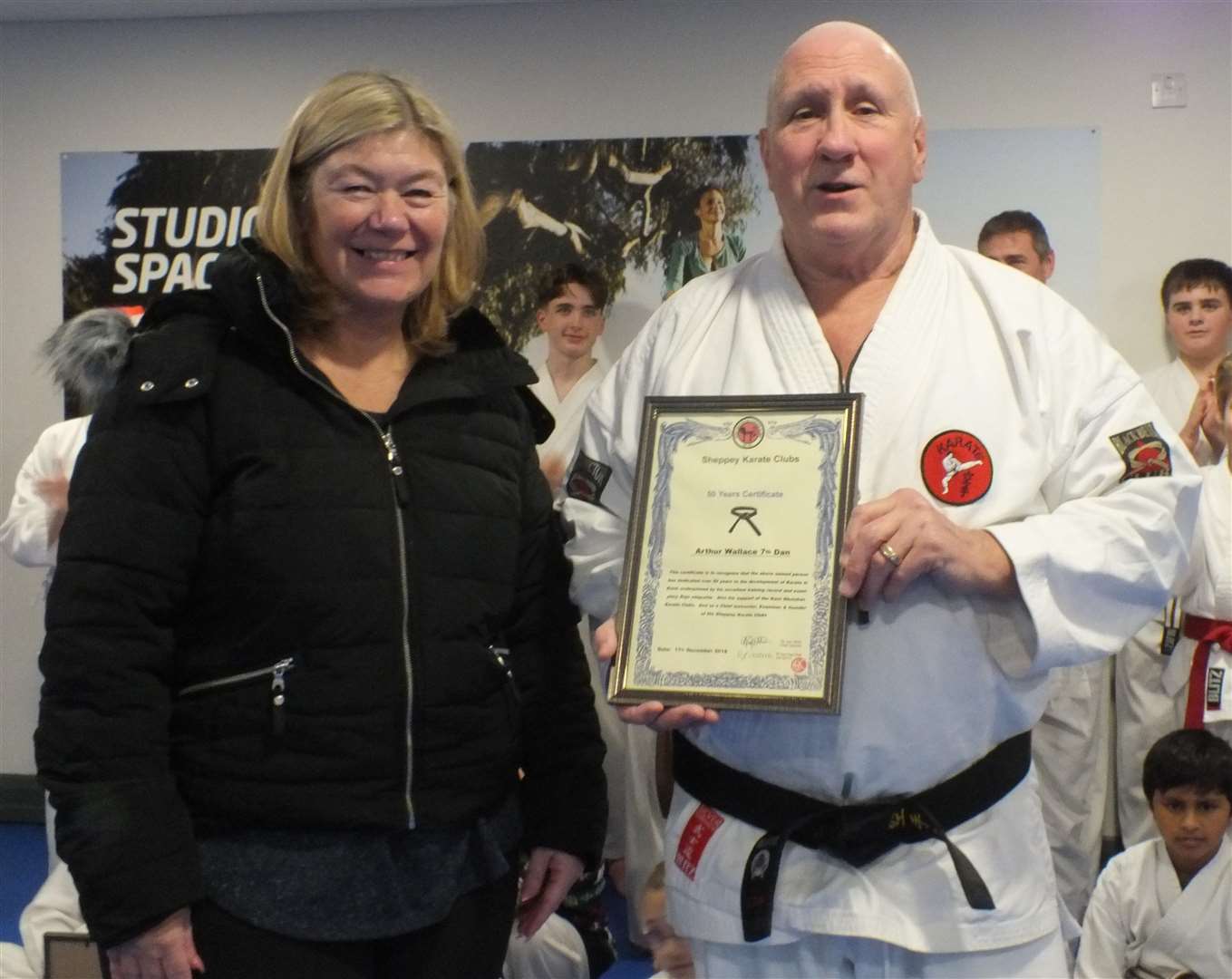 Sheppey Karate Club boss Arthur Wallace gets his 50-year certificate