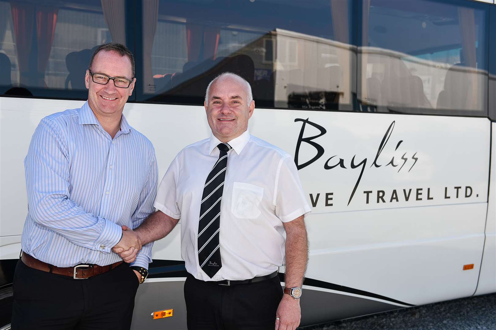 Bayliss Executive Travel has started day trips and UK and European holidays. Managing director Alistair Bayliss with commercial and marketing manager Paul Jeffries